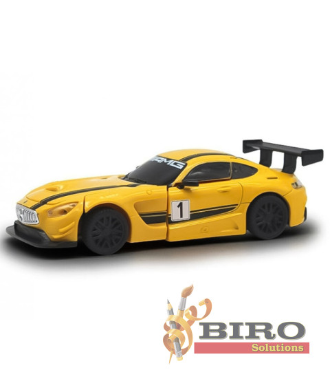 Mașină RASTAR Die cast 1:32 Mercedes-Benz GT3 Transformable car, galbenă, 61363